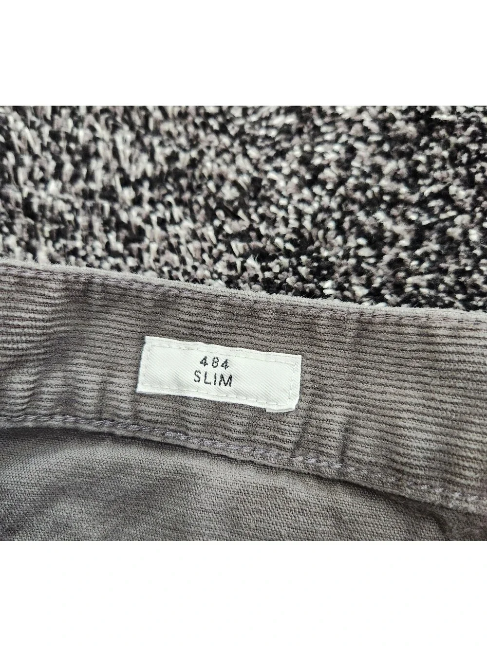 J Crew 484 Slim Fit Corduroy Pants Mens Grey Ribbed Trousers Size 36x32